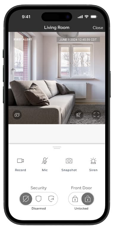 Phone with Total Connect app